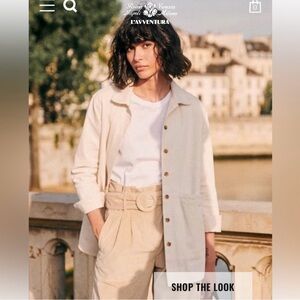 Sezane Cream Jean Jacket